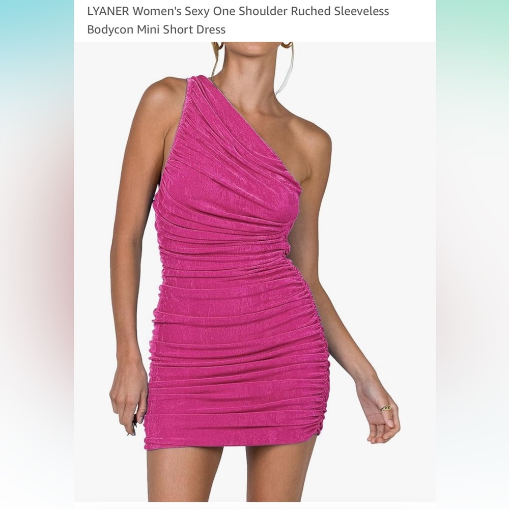 One Shoulder Ruched Sleeveless Bodycon Mini Short Dress size Small